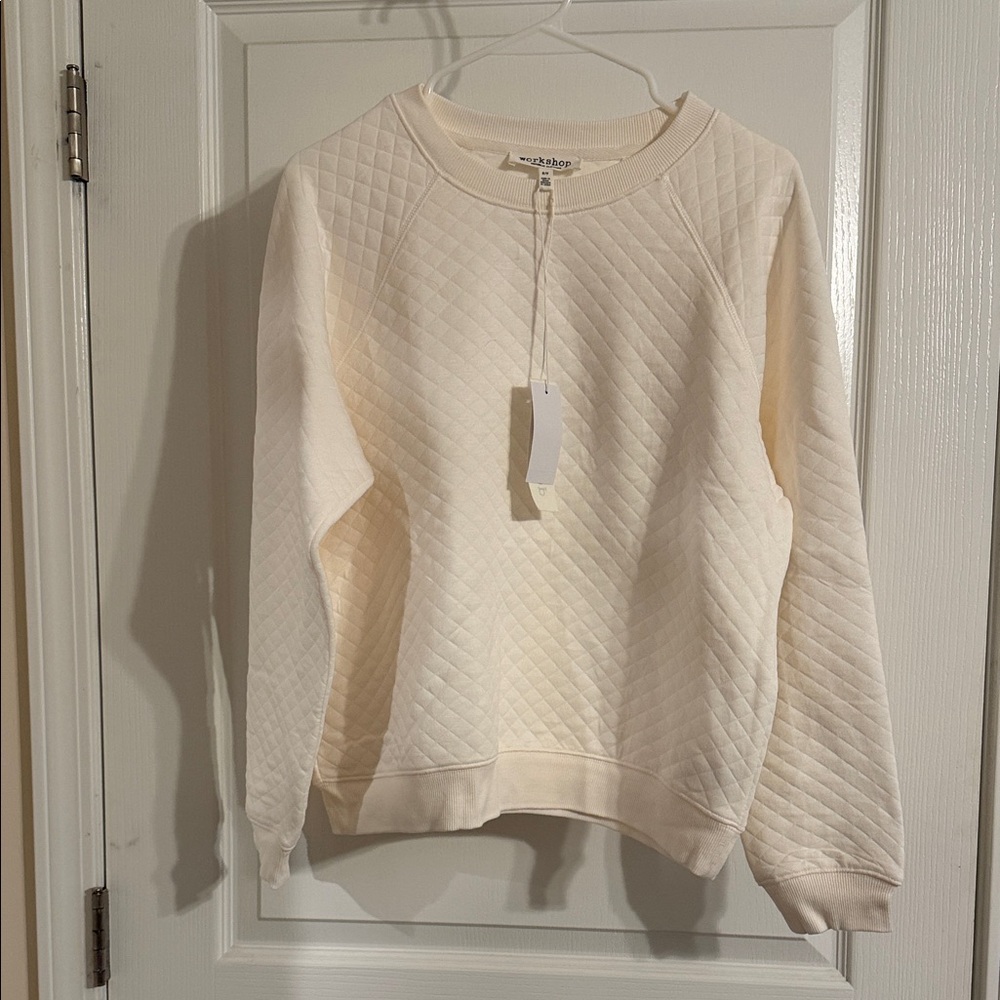 NWT Workshop Republic Clothing Bamboo Ivory Quilted Top